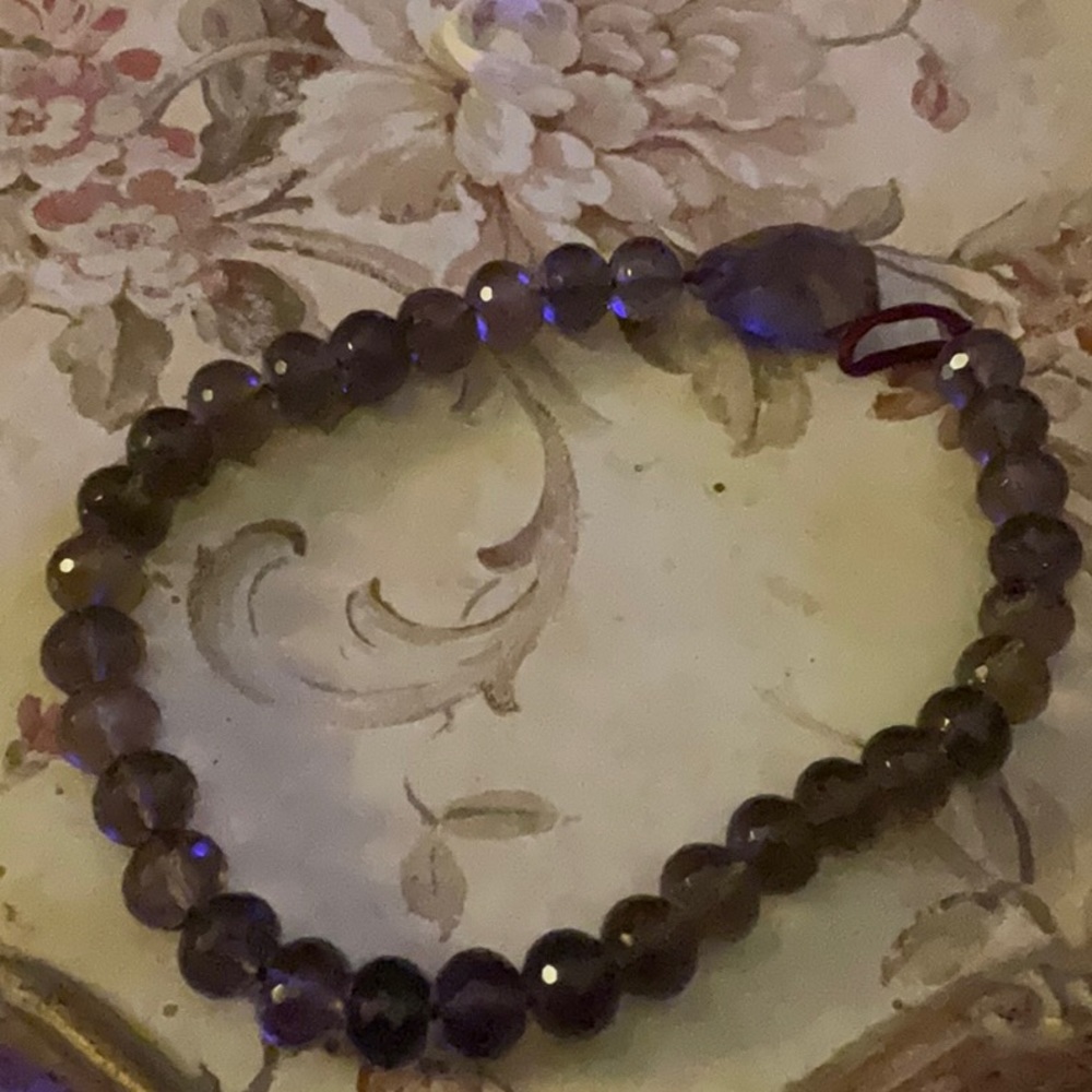 Deep purple cut crystal beads